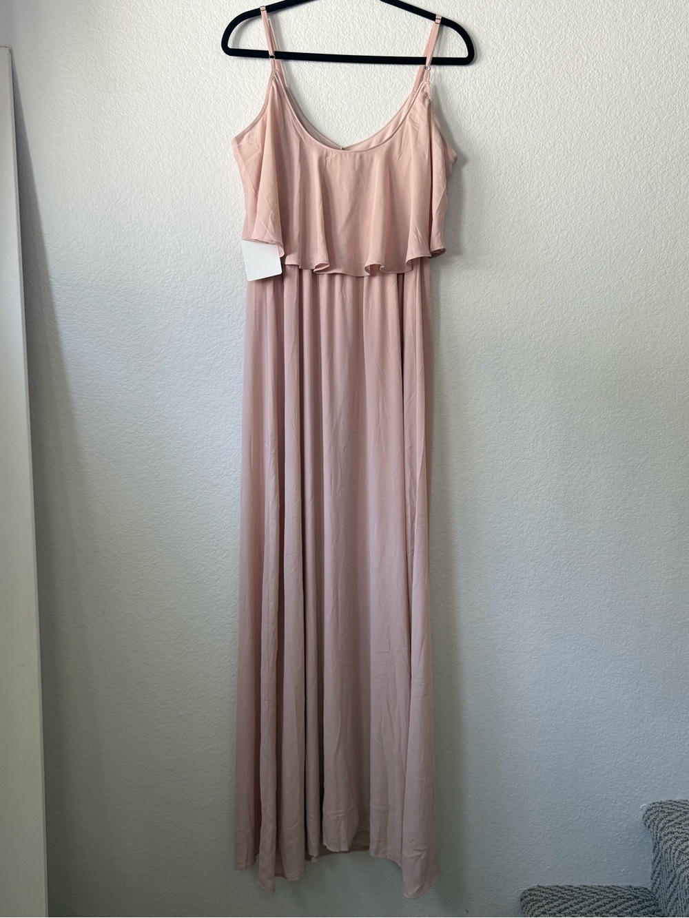 Show Me Your Mumu Caitlin Ruffle Maxi Dress MEDIUM in Dusty Blush